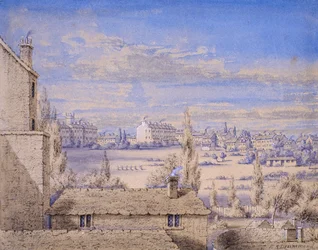 Blick auf den Belgrave Square von Nr. 6 Grosvenor Place, London, ca. 1820